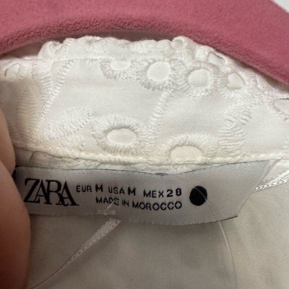 ZARA ZW Collection Elegant White Eyelet Dress with Belt - Picture 6 of 6